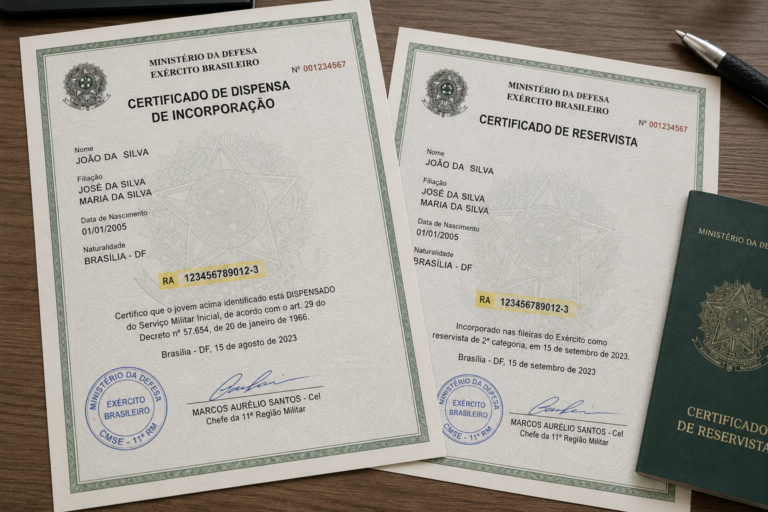 Certificado de Reservista e CDI: Número, RA e Órgão Emissor