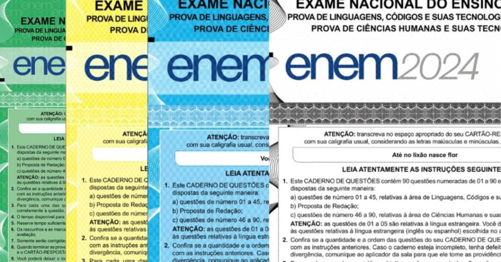 Prova Enem 2024 pdf: baixe aqui todos os cadernos